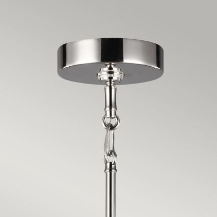Quintiesse - Deckenleuchte an Stange HARPER 7xE14/60W/230V Ø 81,3 cm glänzender Chrom/rauchfarbenes Glas