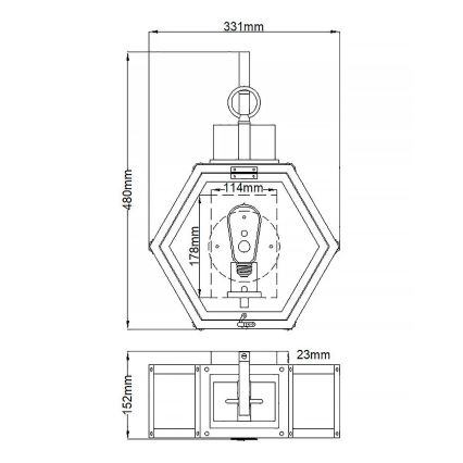 Quintiesse - Außenwandleuchte HEATH M 1xE27/60W/230V IP44 bronze