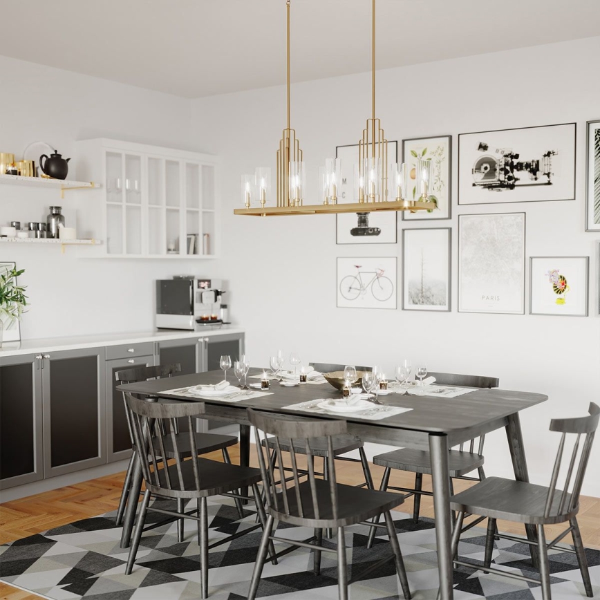 Quintiesse - Kronleuchter mit Stange KIMROSE 10xE14/40W/230V goldfarben