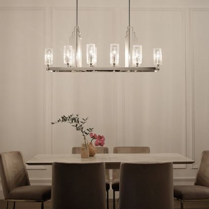 Quintiesse - Pendelleuchte mit Stange KIMROSE 10xE14/40W/230V glänzender Chrom