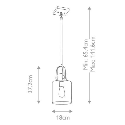 Quintiesse - Pendelleuchte mit Stange KITNER 1xE27/60W/230V Ø 18 cm gold/schwarz