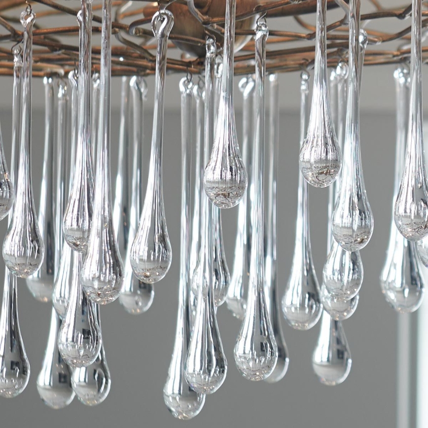 Quintiesse - Pendelleuchte mit Seilaufhängung LAGUNA 6xE14/40W/230V Ø 91,4 cm goldfarben