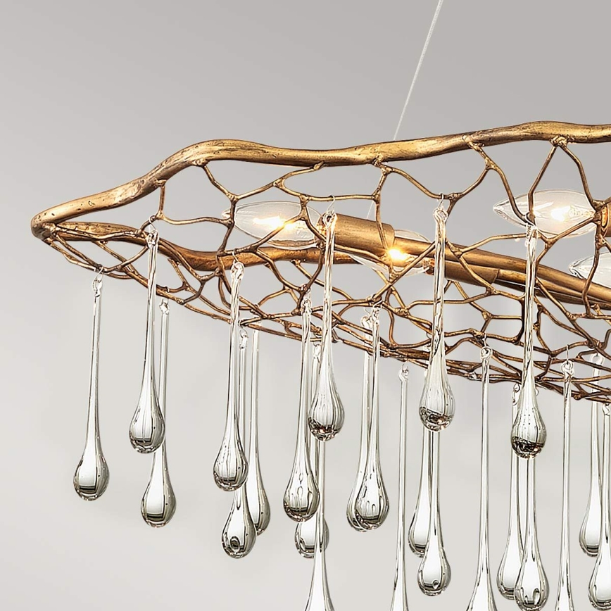 Quintiesse - Pendelleuchte mit Kabelaufhängung LAGUNA 8xE14/40W/230V Ø 106,7 cm goldfarben