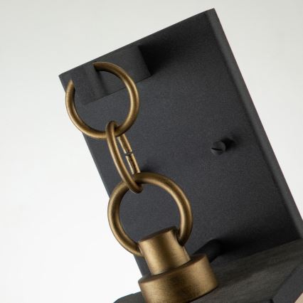 Quintiesse - Außenwandleuchte LAHDEN M 1xE27/60W/230V IP44 schwarz/gold