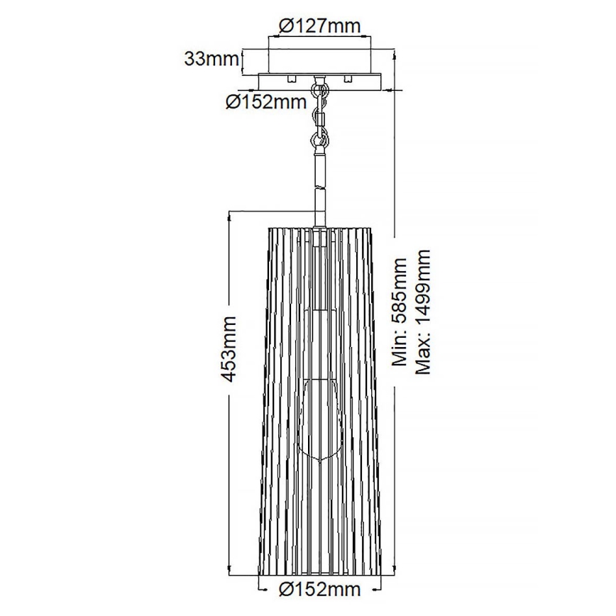 Quintiesse - Pendelleuchte mit Stange LINARA 1xE27/60W/230V Ø 15,2 cm schwarz/gold