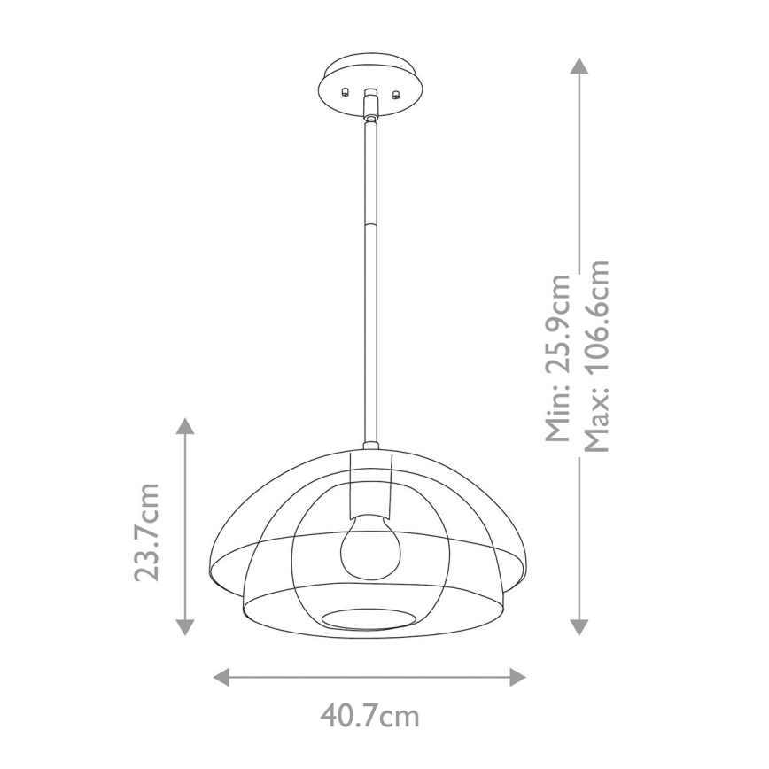 Quintiesse - Pendelleuchte mit Stange LOTUS 1xE27/60W/230V Ø 40,7 cm goldfarben