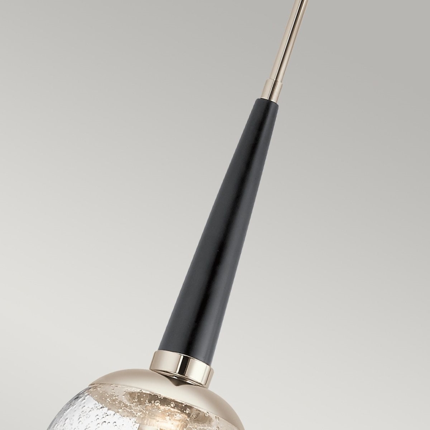 Quintiesse - Pendelleuchte MARILYN an Stange 1xE27/60W/230V Ø 19,5 cm glänzender Chrom/Schwarz