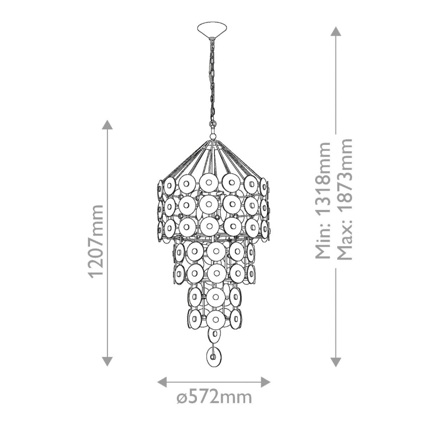 Quintiesse - Kronleuchter mit Kette MERIDIAN 9xE14/40W/230V Ø 57,2 cm gold