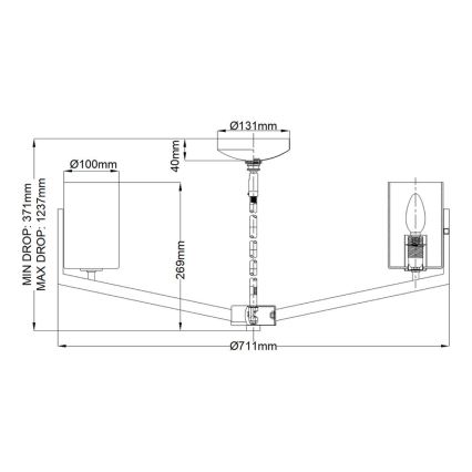 Quintiesse - Stangenleuchte NYE 6xE14/40W/230V Ø 71,1 cm gold