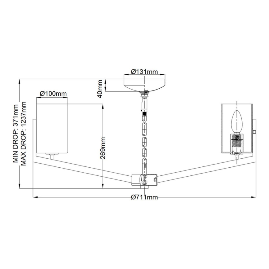 Quintiesse - Stangenleuchte NYE 6xE14/40W/230V Ø 71,1 cm gold