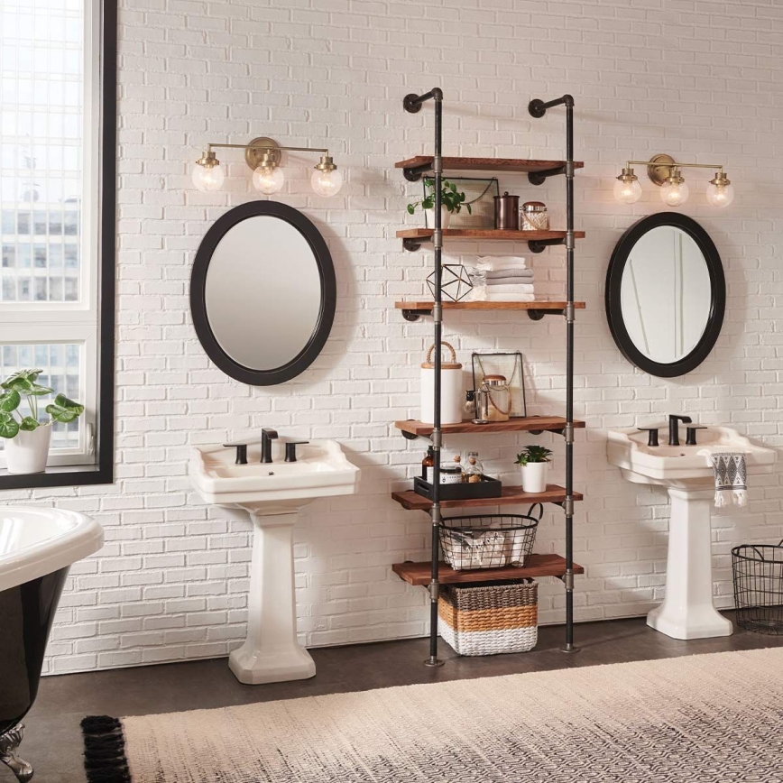 Quintiesse - Badezimmer-Wandleuchte POPPY 3xE27/60W/230V IP44 goldfarben