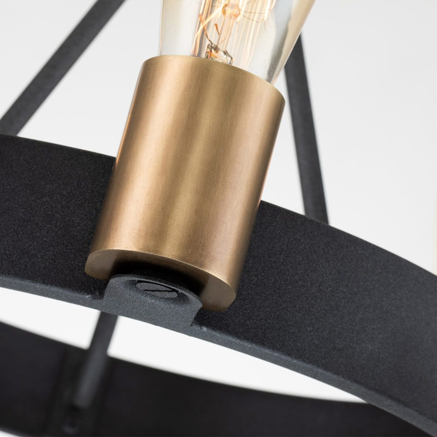 Quintiesse - Deckenleuchte an Stange SILAS 3xE27/60W/230V Ø 42,2 cm schwarz/gold