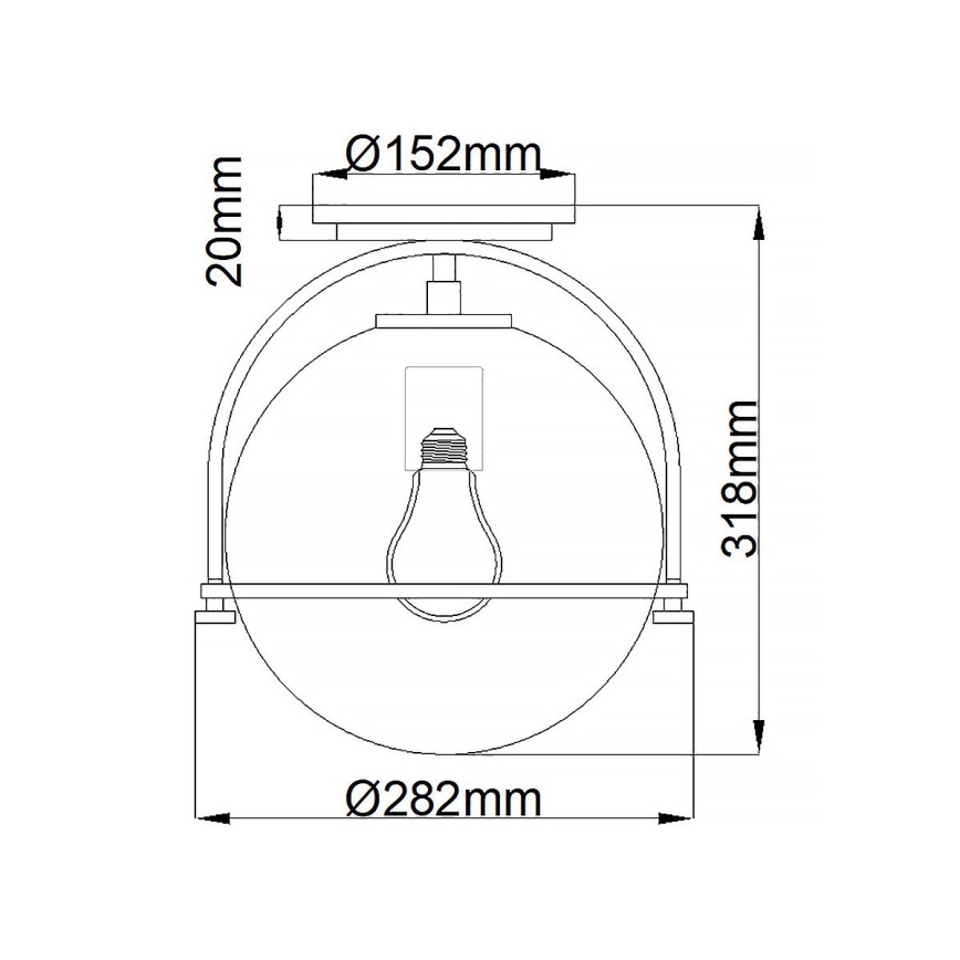 Quintiesse - Deckenleuchte SOMERSET 1xE27/60W/230V Ø 28,2 cm schwarz