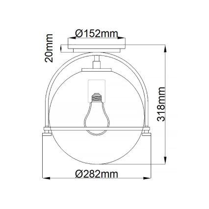 Quintiesse - Deckenleuchte SOMERSET 1xE27/60W/230V Ø 28,2 cm goldfarben