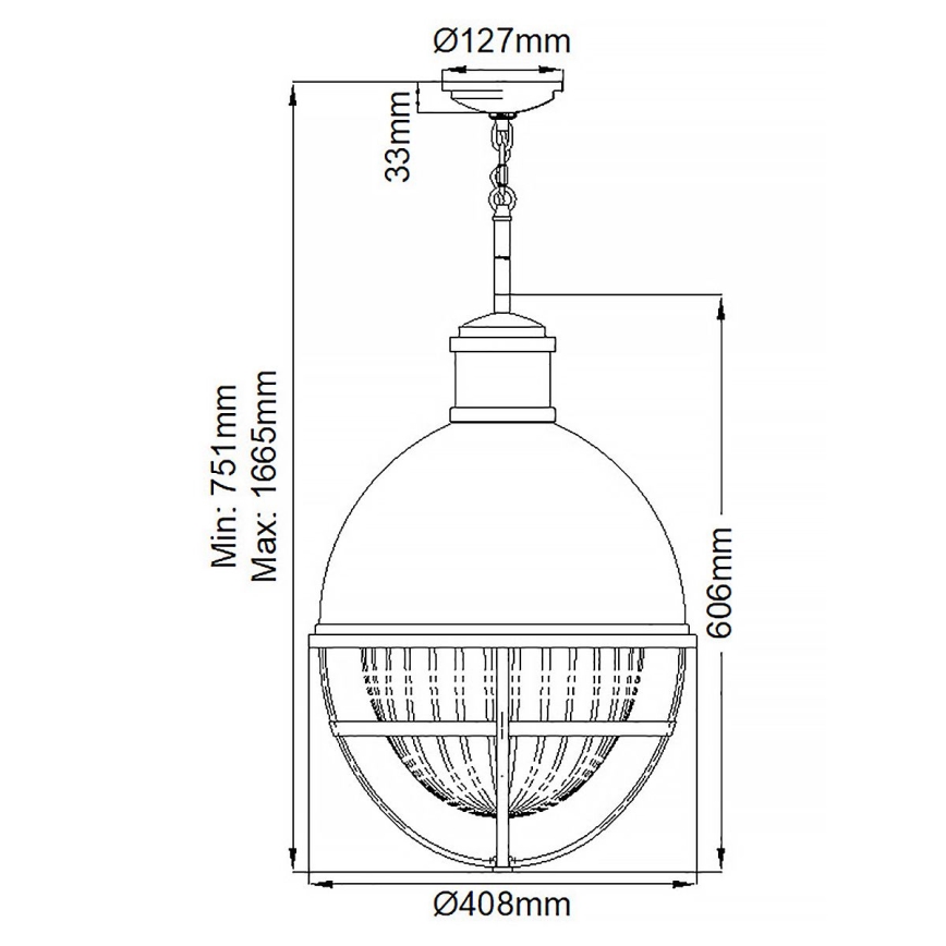 Quintiesse - Pendelleuchte an Stange TOLLIS 1xE27/40W/230V Ø 40,8 cm mattchrom