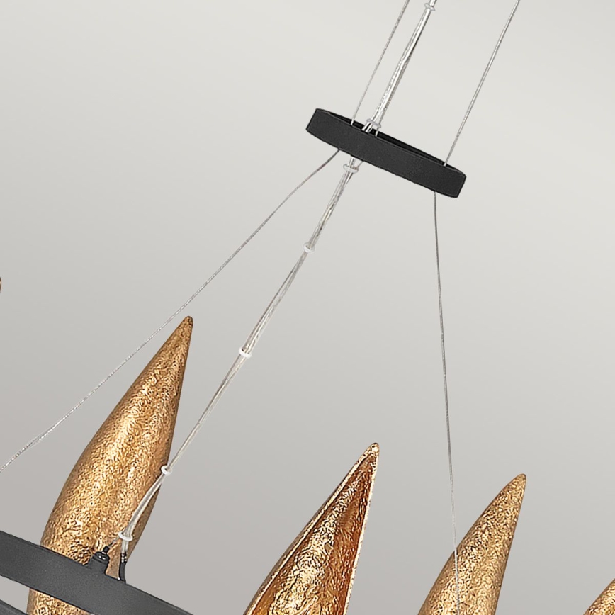 Quintiesse - Hängeleuchte an Kabel WILLOW 6xE14/40W/230V Ø 61 cm gold/schwarz