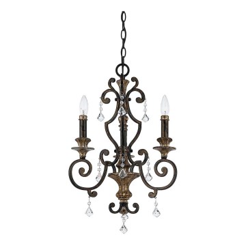 Quoizel - Kronleuchter MARQUETTE mit Kette, 3xE14/60W/230V, Bronze