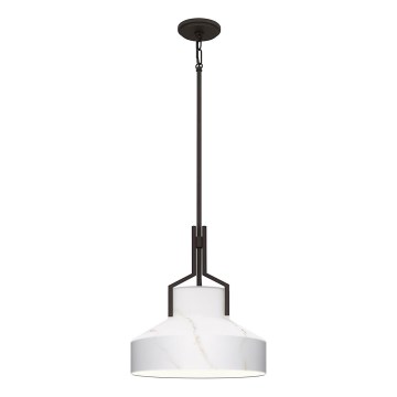 Quoizel - Pendelleuchte an Stange BRECKEN 2xE27/60W/230V schwarz/Marmor-Dekor