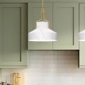 Quoizel - Pendelleuchte mit Stange BRECKEN 2xE27/60W/230V goldfarben/Marmor-Dekor