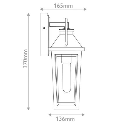 Quoizel - Außenwandleuchte BUCKLEY S 1xE27/40W/230V IP44 schwarz