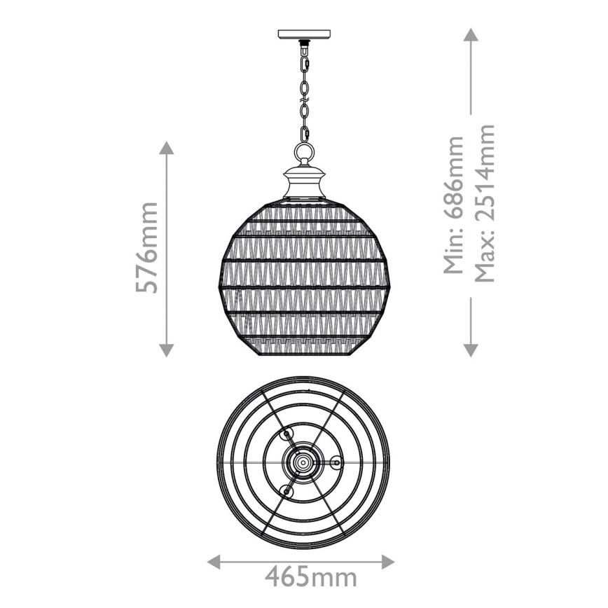 Quoizel - Kronleuchter an Kette CASABLANCA 3xE27/60W/230V braun