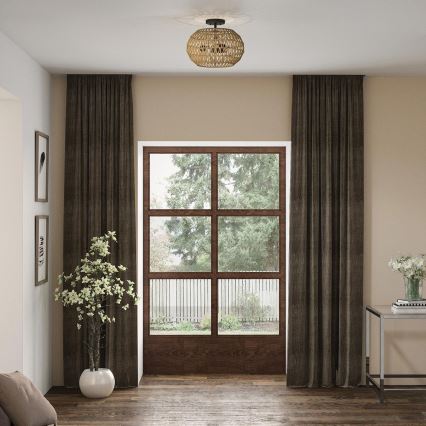 Quoizel - Deckenleuchte CASABLANCA 3xE27/60W/230V braun