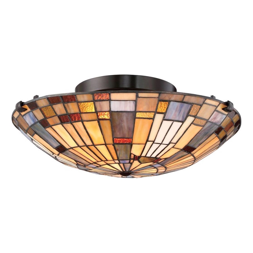 Quoizel - Deckenleuchte Tiffany INGLENOOK 2xE27/60W/230V Ø 40,7 cm