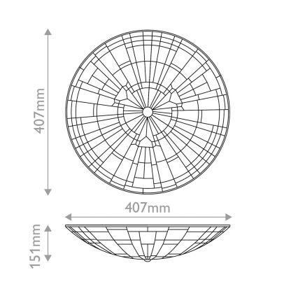 Quoizel - Deckenleuchte Tiffany INGLENOOK 2xE27/60W/230V Ø 40,7 cm