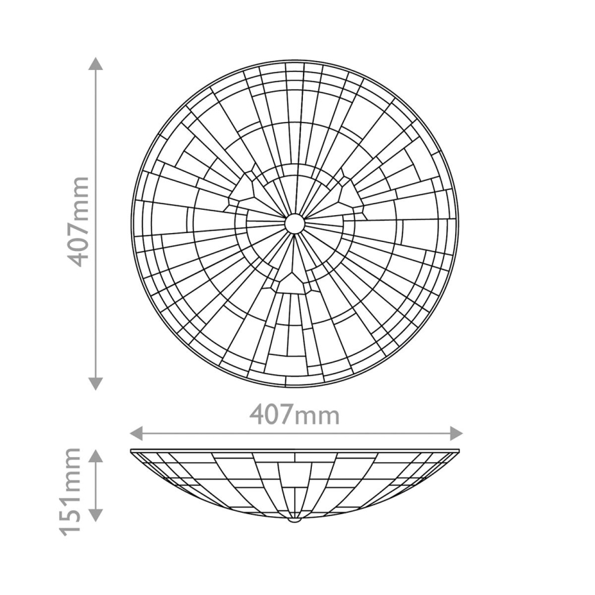 Quoizel - Deckenleuchte Tiffany INGLENOOK 2xE27/60W/230V Ø 40,7 cm