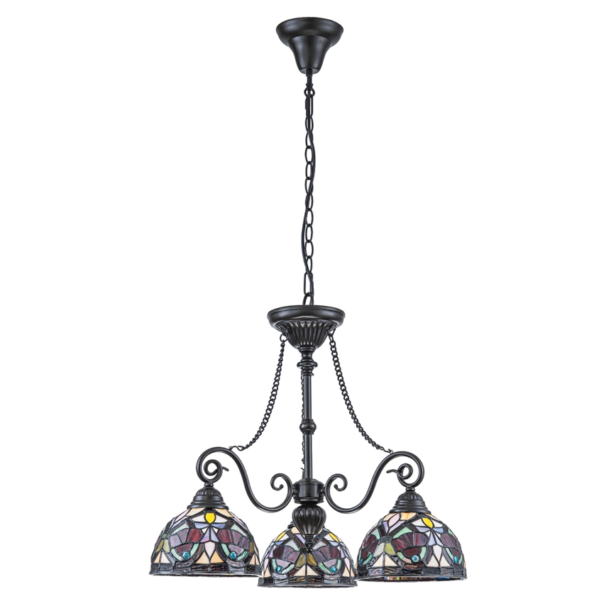 Quoizel - Kronleuchter an Kette Tiffany LARISSA 3xE27/60W/230V Ø 63,6 cm
