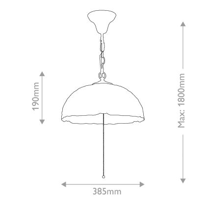 Quoizel - Tiffany-Kronleuchter LARISSA an Kette 3xE27/60W/230V Ø 38,5 cm