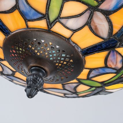 Quoizel - Aufgesetzte Tiffany-Deckenleuchte LARISSA 2xE27/60W/230V Ø 35 cm
