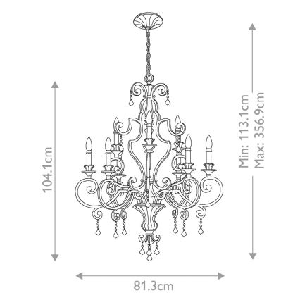 Quoizel - Kronleuchter an Kette MARQUETTE 9xE14/60W/230V