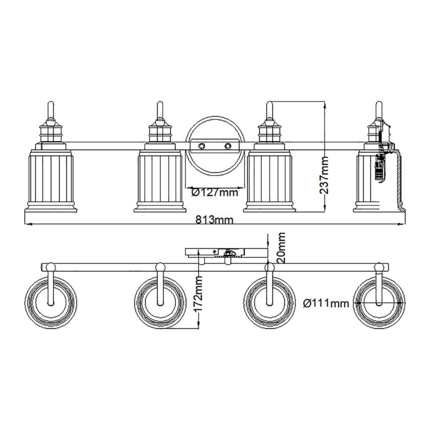 Quoizel - LED-Badezimmer-Wandleuchte SWELL 4xG9/3W/230V IP44 glänzender Chrom
