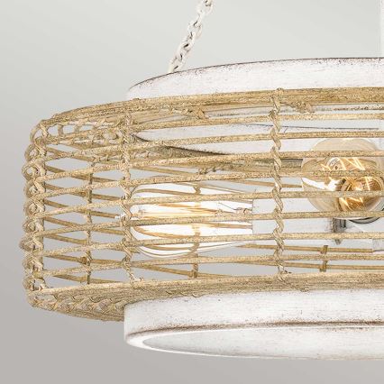 Quoizel - WAYLON Kronleuchter an Kette, 4x E27/60W/230V, Ø 50,4 cm, braun/weiß