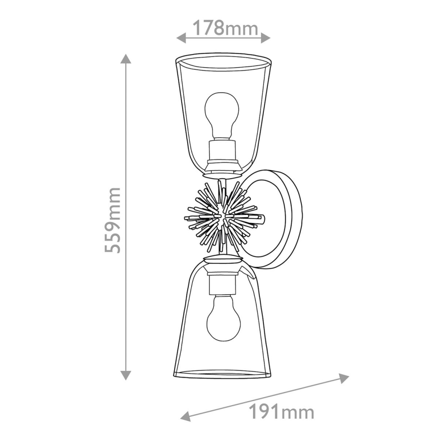 Quoizel - Wandleuchte STARING 2xE27/40W/230V kupferfarben