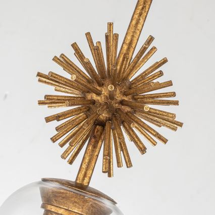 Quoizel - Deckenleuchte an Stange STARING 1xE27/40W/230V d 18,4 cm golden/Patina/klar