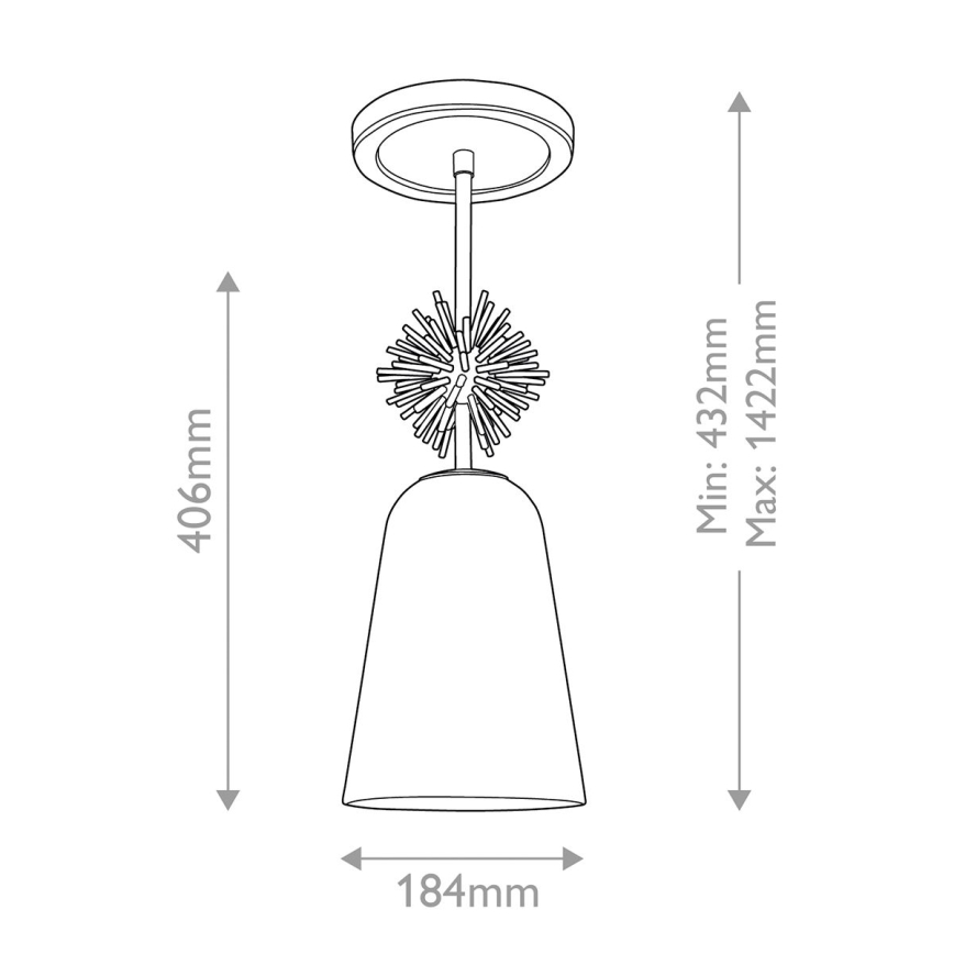 Quoizel - Deckenleuchte an Stange STARING 1xE27/40W/230V d 18,4 cm golden/Patina/weiß