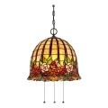 Quoizel - Tiffany-Kronleuchter ROSECLIFFE, Hängeleuchte mit Kette, 3xE27/100W/230V