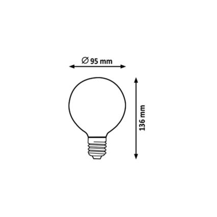 Rabalux - LED-Glühlampe G95 E27/7,2W/230V 2700K