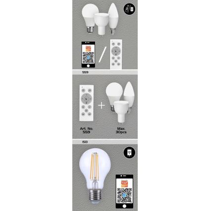 Rabalux - LED RGB dimmbare Glühbirne C37 E14/5W/230V Wi-Fi 3000-6500K