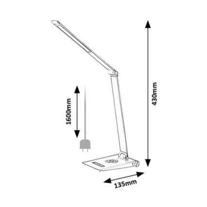 Rabalux - Dimmbare LED-Tischleuchte LED/13W/230V 2800-5000K