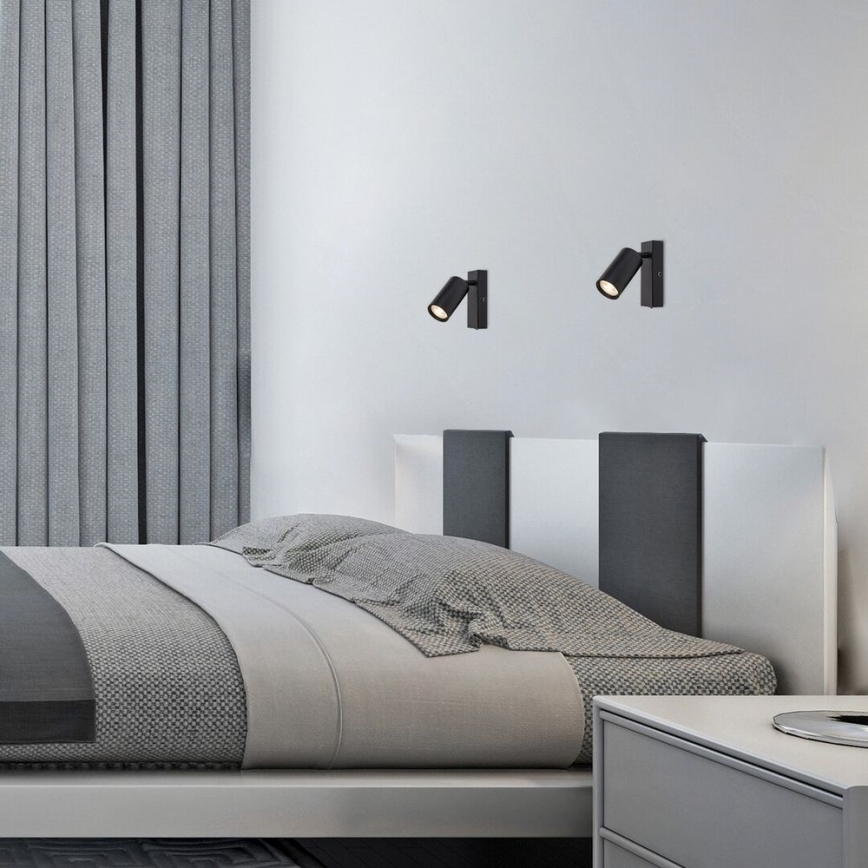 Rabalux - Wandleuchte mit 1xGU10/25W/230V, schwarz