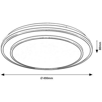 Rabalux - Dimmbare LED-Deckenleuchte LED/40W/230V 3000-6500K schwarz Ø 49 cm + Fernbedienung