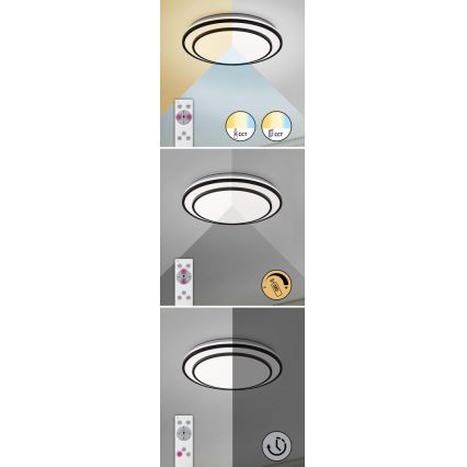 Rabalux - LED Dimmbare Deckenleuchte LED/40W/230V 3000-6500K schwarz + Fernbedienung