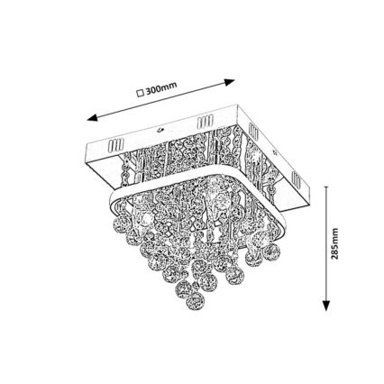 Rabalux - Kristall-Aufbaukronleuchter LED/23W/230V + 4xE14/40W