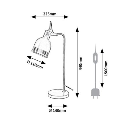 Rabalux - Tischlampe 1xE14/25W/230V schwarz