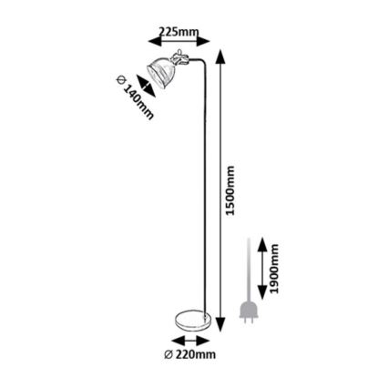 Rabalux - Stehlampe 1xE27/40W/230V schwarz