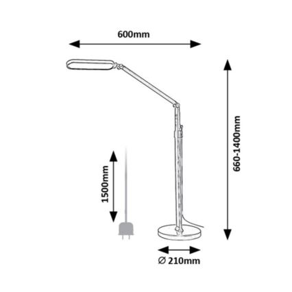 Rabalux - Dimmbare LED-RGB-Leuchte mit Touch-Funktion LED/13W/230V 3000-6000K schwarz