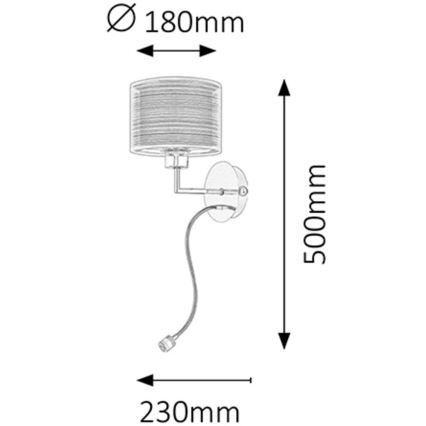 Rabalux - Wandleuchte E27/60W + LED/1W